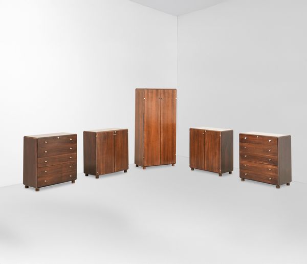 AFRA E TOBIA SCARPA : Cinque mobili contenitori della serie Torcello.  - Asta Design - Associazione Nazionale - Case d'Asta italiane