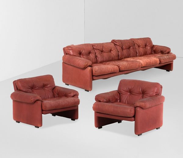 AFRA E TOBIA SCARPA : Divano e due poltrone mod. Coronado  - Asta Design - Associazione Nazionale - Case d'Asta italiane