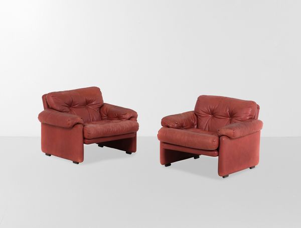 AFRA E TOBIA SCARPA : Divano e due poltrone mod. Coronado  - Asta Design - Associazione Nazionale - Case d'Asta italiane