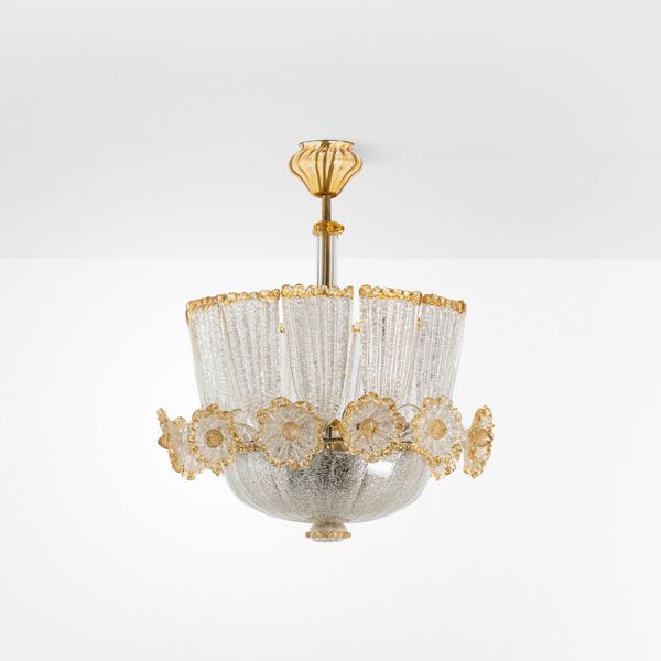 Barovier e Toso : Lampada a sospensione.  - Asta Design - Associazione Nazionale - Case d'Asta italiane