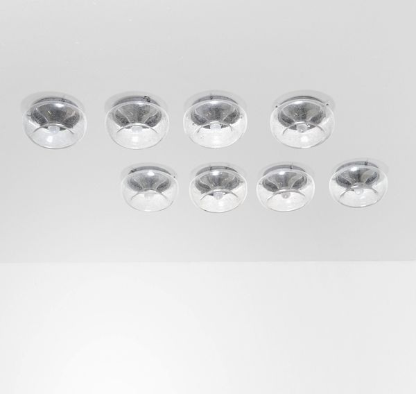 AV MAZZEGA : Otto lampade a plafone o a parete  - Asta Design - Associazione Nazionale - Case d'Asta italiane