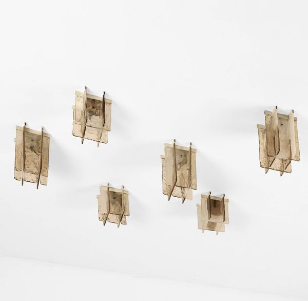 CARLO NASON : Set di tre plafoniere grandi e tre piccole.  - Asta Design - Associazione Nazionale - Case d'Asta italiane