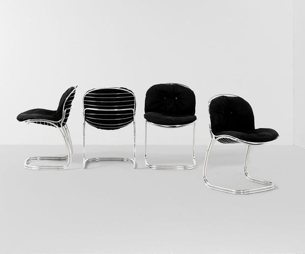 GASTONE RINALDI : Quattro sedie mod. Sabrina  - Asta Design - Associazione Nazionale - Case d'Asta italiane