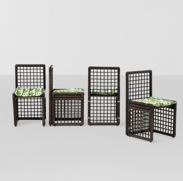 AFRA E TOBIA SCARPA : Quattro sedie della serie Basilian  - Asta Design - Associazione Nazionale - Case d'Asta italiane