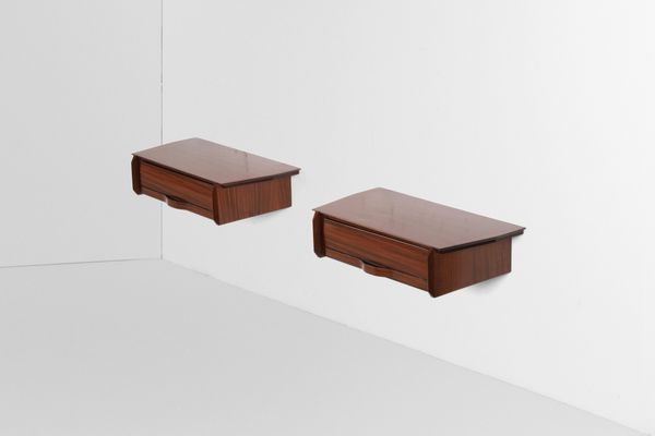 La Permanente di Cantù : Coppia di comodini a parete  - Asta Design - Associazione Nazionale - Case d'Asta italiane