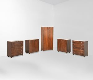 AFRA E TOBIA SCARPA - Cinque mobili contenitori della serie Torcello.