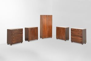 AFRA E TOBIA SCARPA : Cinque mobili contenitori della serie Torcello.  - Asta Design - Associazione Nazionale - Case d'Asta italiane