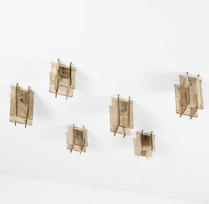 CARLO NASON - Set di tre plafoniere grandi e tre piccole.