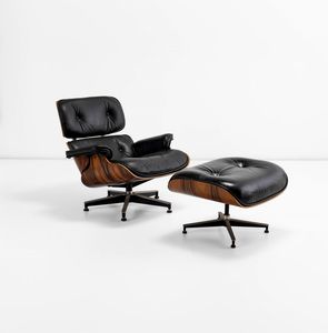 Charles & Ray Eames, Stile di - Poltrona con ottomana