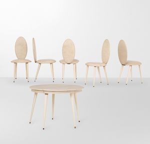 Umberto Mascagni - Set di tavolo con cinque sedie.