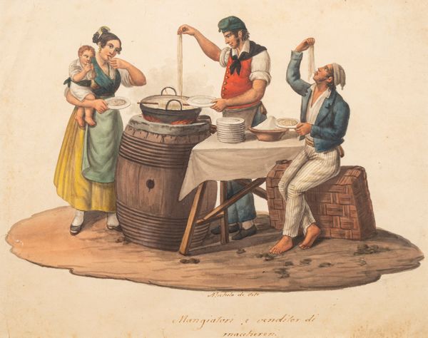 Michela  De Vito : Mangiatori e venditor di maccheroni  - Asta Importanti Dipinti e Sculture / Arte Figurativa tra XIX e XX Secolo - Associazione Nazionale - Case d'Asta italiane