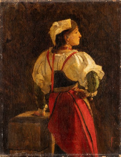 Federico Faruffini : Popolana  - Asta Importanti Dipinti e Sculture / Arte Figurativa tra XIX e XX Secolo - Associazione Nazionale - Case d'Asta italiane