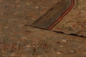 Noè Bordignon : La pappa calda  - Asta Importanti Dipinti e Sculture / Arte Figurativa tra XIX e XX Secolo - Associazione Nazionale - Case d'Asta italiane