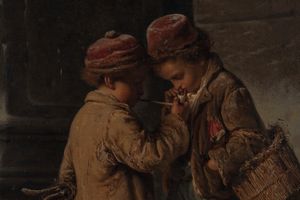 Antonio Rotta : Giochi di bimbi  - Asta Importanti Dipinti e Sculture / Arte Figurativa tra XIX e XX Secolo - Associazione Nazionale - Case d'Asta italiane