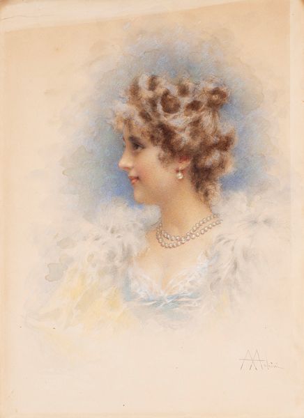 Angelo Achini : Profilo femminile  - Asta Dipinti, Sculture e Grafiche / Arte Figurativa tra XIX e XX Secolo - Associazione Nazionale - Case d'Asta italiane