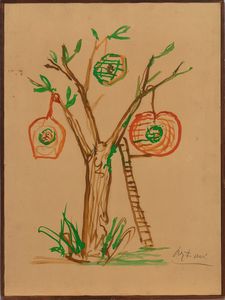 Achille Funi - Albero, frutti e scala