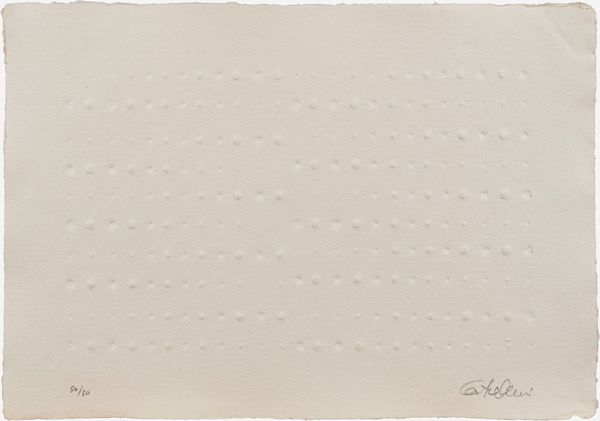 ENRICO CASTELLANI : 4 rilievi calcografici  - Asta Grafica Internazionale e Multipli d'Autore - Associazione Nazionale - Case d'Asta italiane