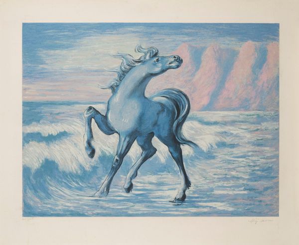 ALIGI SASSU : Cavallo in riva al mare  - Asta Grafica Internazionale e Multipli d'Autore - Associazione Nazionale - Case d'Asta italiane