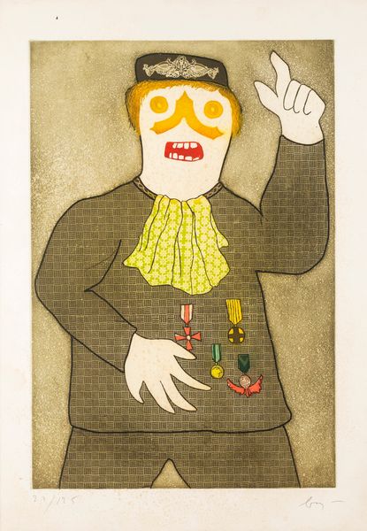 ENRICO BAJ : Giudice militare  - Asta Grafica Internazionale e Multipli d'Autore - Associazione Nazionale - Case d'Asta italiane