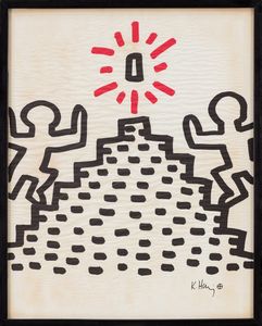 Keith Haring : Bayer Suite completa e lucchetto prodotto per Sali-Adalat  - Asta Grafica Internazionale e Multipli d'Autore - Associazione Nazionale - Case d'Asta italiane