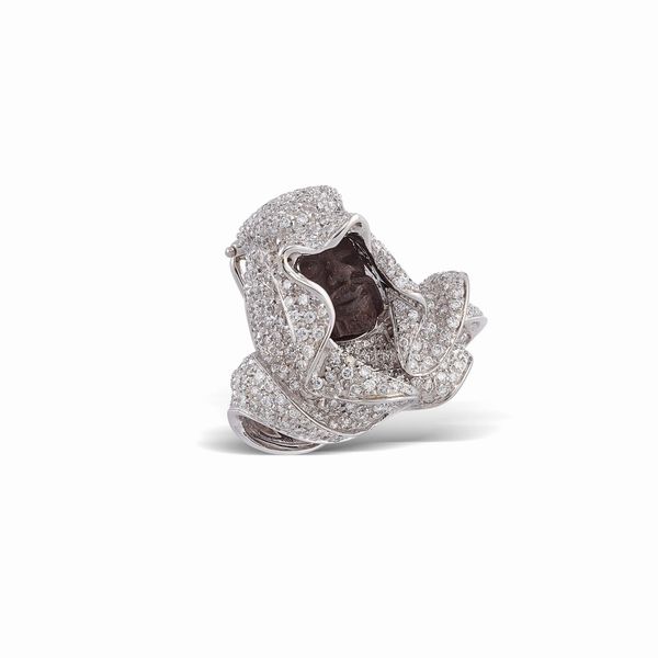 PICCOLA SPILLA "MORETTO" CON DIAMANTI  - Asta GIOIELLI - Associazione Nazionale - Case d'Asta italiane