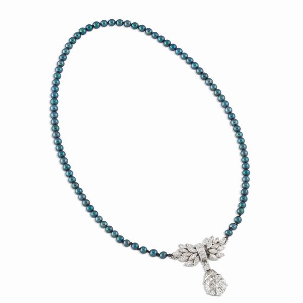 GIROCOLLO CON PERLE E DIAMANTI  - Asta GIOIELLI - Associazione Nazionale - Case d'Asta italiane