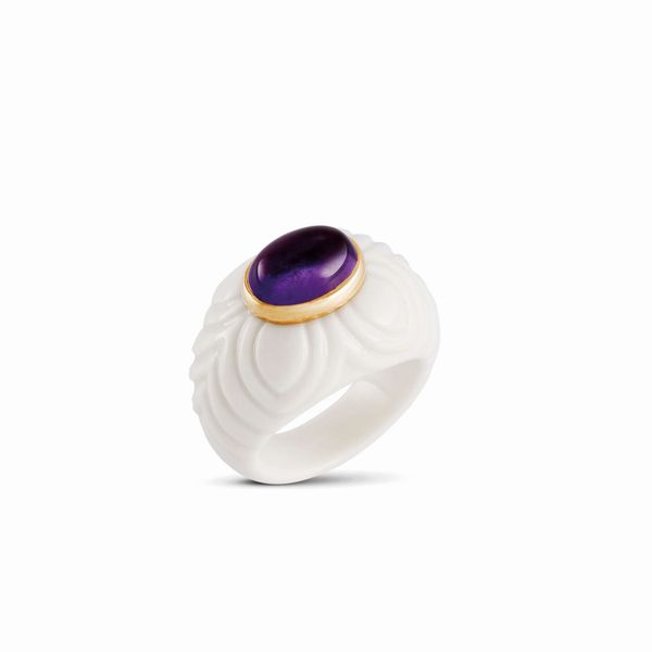 bulgari : BULGARI CHANDRA ANELLO A CUPOLA CON AMETISTA  - Asta GIOIELLI - Associazione Nazionale - Case d'Asta italiane