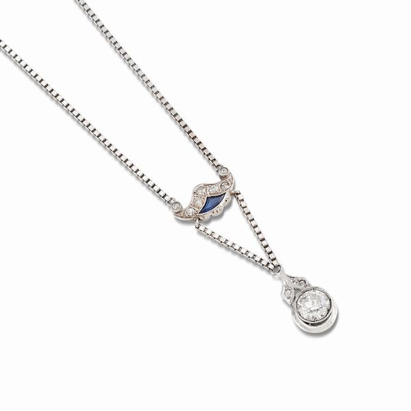 COLLANA CON DIAMANTI E ZAFFIRO  - Asta GIOIELLI - Associazione Nazionale - Case d'Asta italiane