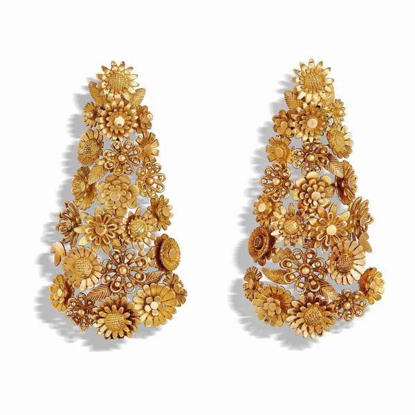 bulgari : BULGARI PAIO DI ORECCHINI FLOREALI PENDENTI  - Asta GIOIELLI - Associazione Nazionale - Case d'Asta italiane