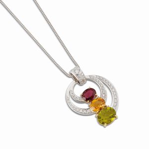 Massoni - MASSONI COLLANA CON PIETRE SINTETICHE E DIAMANTI