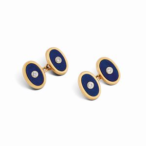 WEINGRILL - WEINGRILL PAIO DI GEMELLI CON LAPISLAZULI E DIAMANTI