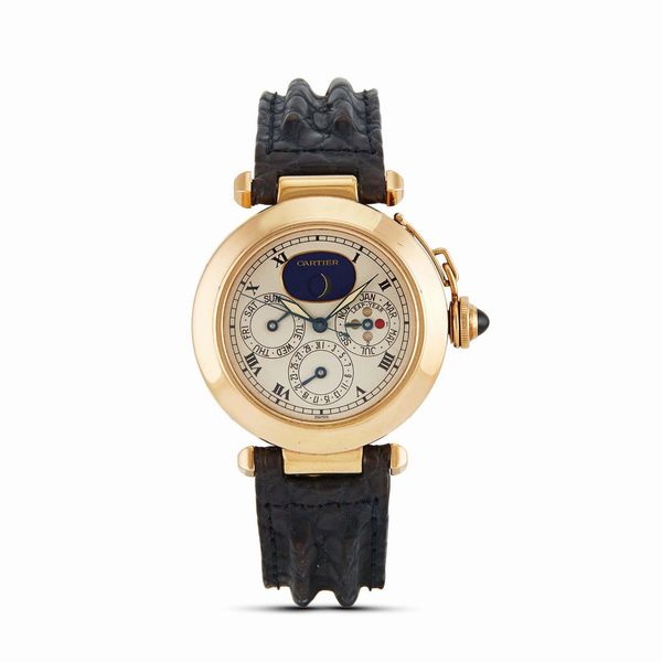 CARTIER : CARTIER PASHA REF. 1986-30003 QUANTIEME PERPETUEL ANNI '90  - Asta OROLOGI - Associazione Nazionale - Case d'Asta italiane