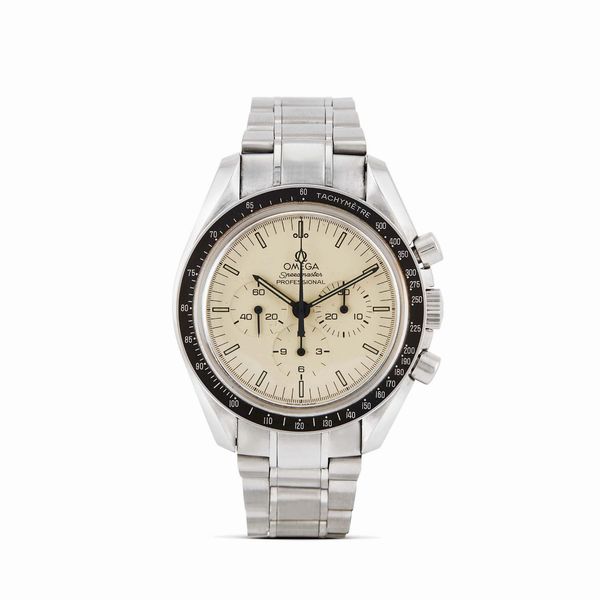 OMEGA : OMEGA SPEEDMASTER PROFESSIONAL MOONWATCH "ALBINO" REF. ST345.0818 ITALY LIMITED EDITION N. 1XX/500 ANNO 1997  - Asta OROLOGI - Associazione Nazionale - Case d'Asta italiane