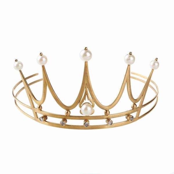 PICCOLA TIARA CON PERLE  - Asta GIOIELLI - Associazione Nazionale - Case d'Asta italiane
