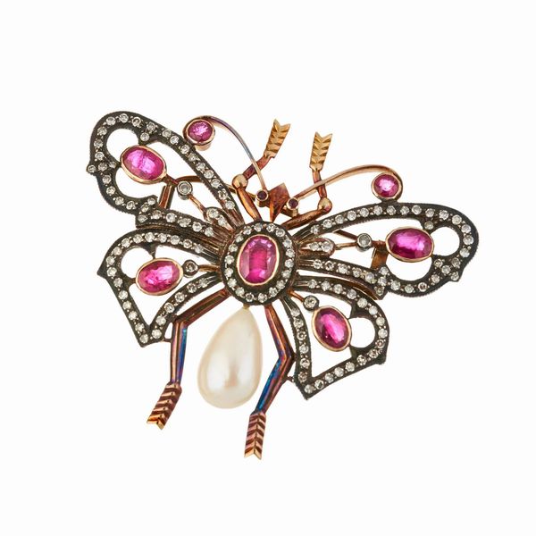 SPILLA A FORMA DI FARFALLA  - Asta GIOIELLI - Associazione Nazionale - Case d'Asta italiane