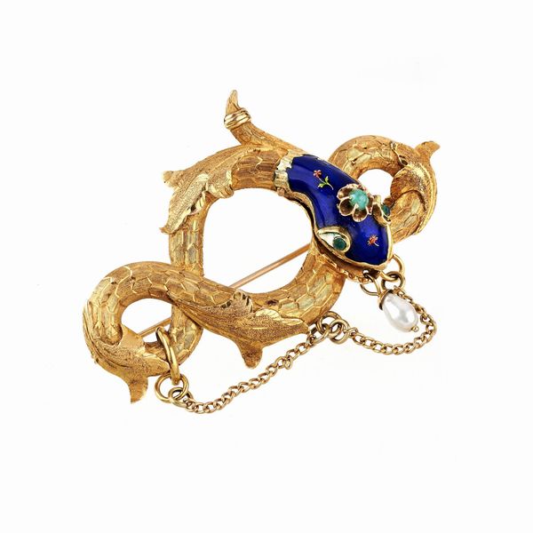 SPILLA A FORMA DI SERPENTE  - Asta GIOIELLI - Associazione Nazionale - Case d'Asta italiane