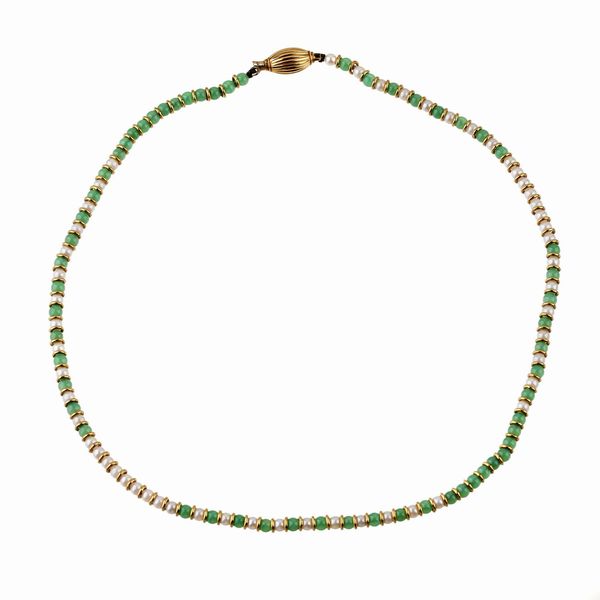 COLLANA CON PERLE E CALCEDONIO  - Asta GIOIELLI - Associazione Nazionale - Case d'Asta italiane