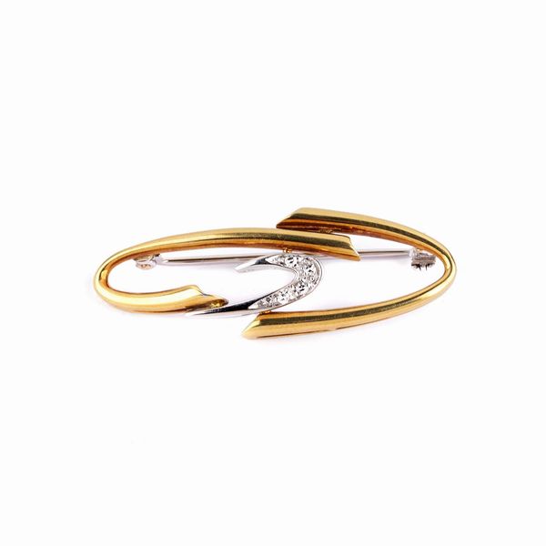 SPILLA CON DIAMANTI  - Asta GIOIELLI - Associazione Nazionale - Case d'Asta italiane