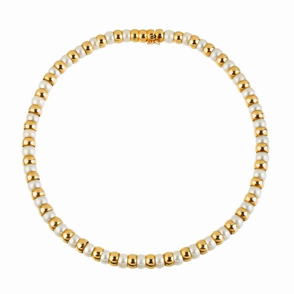 COLLANA TUBOLARE CON PERLE  - Asta GIOIELLI - Associazione Nazionale - Case d'Asta italiane
