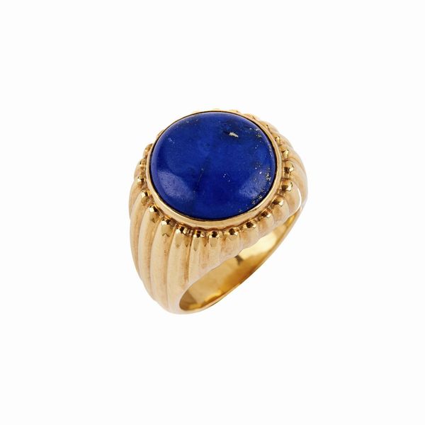 GRANDE ANELLO CHEVALIER CON LAPISLAZULI  - Asta GIOIELLI - Associazione Nazionale - Case d'Asta italiane