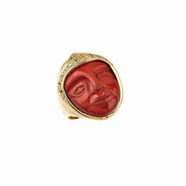 ANELLO CON PIETRA DURA  - Asta GIOIELLI - Associazione Nazionale - Case d'Asta italiane