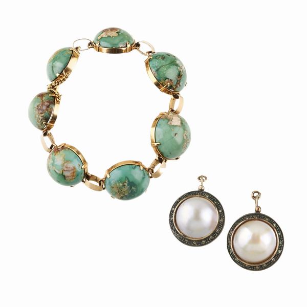 PAIO DI ORECCHINI CON BRACCIALE A CATENA  - Asta GIOIELLI - Associazione Nazionale - Case d'Asta italiane