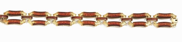 Bracciale in oro giallo e smalti&nbsp;  - Asta VINTAGE: BORSE E ACCESSORI DI HERMES, LOUIS VUITTON E ALTRE GRANDI MAISON - Associazione Nazionale - Case d'Asta italiane