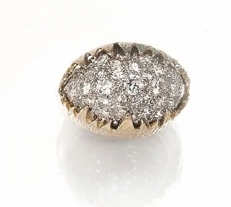 Anello in oro giallo 14 kt e diamanti  - Asta VINTAGE: BORSE E ACCESSORI DI HERMES, LOUIS VUITTON E ALTRE GRANDI MAISON - Associazione Nazionale - Case d'Asta italiane
