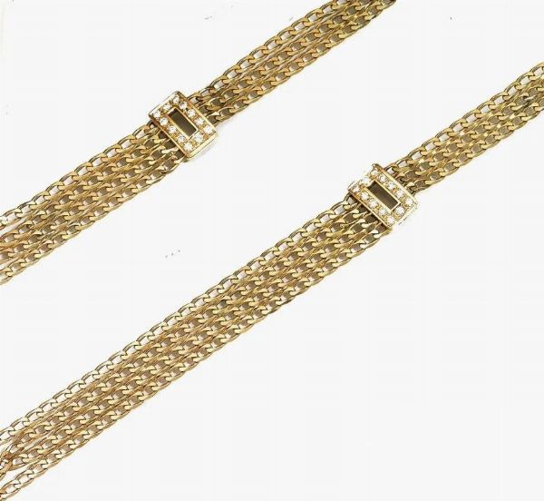 Catena in oro giallo e diamanti  - Asta VINTAGE: BORSE E ACCESSORI DI HERMES, LOUIS VUITTON E ALTRE GRANDI MAISON - Associazione Nazionale - Case d'Asta italiane