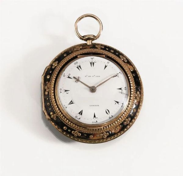 OROLOGIO DA TASCA PER IL MERCATO TURCO CON RIPETIZIONE QUARTI, DANIEL DE ST. LEU WATCHMAKER TO HER MAJESTY, N. 24'979, LONDON, 1780 CIRCA,&nbsp; IN ORO GIALLO E TARTARUGA  - Asta VINTAGE: BORSE E ACCESSORI DI HERMES, LOUIS VUITTON E ALTRE GRANDI MAISON - Associazione Nazionale - Case d'Asta italiane