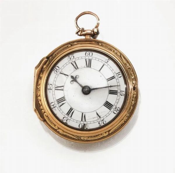 OROLOGIO DA TASCA JA. JEMESON, LONDON, n. 310, 1720 CIRCA, IN ORO GIALLO 18 KT  - Asta VINTAGE: BORSE E ACCESSORI DI HERMES, LOUIS VUITTON E ALTRE GRANDI MAISON - Associazione Nazionale - Case d'Asta italiane