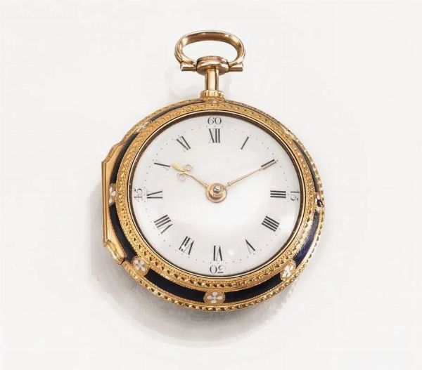 OROLOGIO DA TASCA, PICKETT & RUNDELL, LONDON, N. 1865, 1780 CIRCA, IN ORO GIALLO, SMALTI E DIAMANTI  - Asta VINTAGE: BORSE E ACCESSORI DI HERMES, LOUIS VUITTON E ALTRE GRANDI MAISON - Associazione Nazionale - Case d'Asta italiane