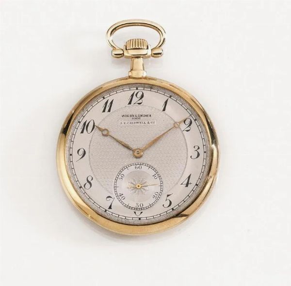 OROLOGIO DA TASCA VACHERON & CONSTANTIN GENEVE PER&nbsp; J.E. CALDWELL & C., MOV. N. 320'329, N. 194'667, IN ORO GIALLO 18 KT  - Asta VINTAGE: BORSE E ACCESSORI DI HERMES, LOUIS VUITTON E ALTRE GRANDI MAISON - Associazione Nazionale - Case d'Asta italiane