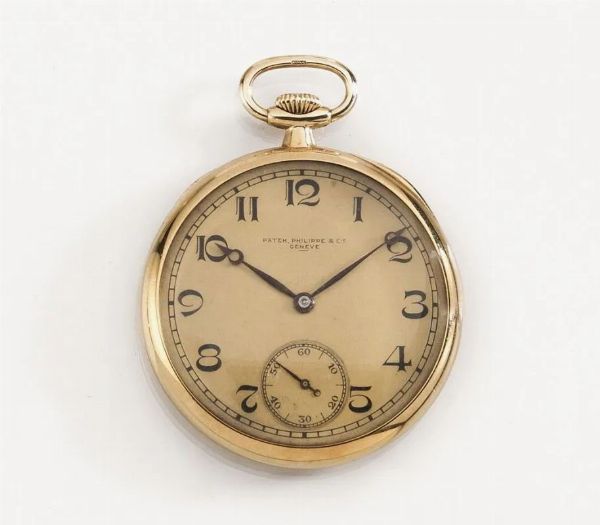 OROLOGIO DA TASCA PATEK PHILIPPE & CO., MOV. N. 810'202, CASSA N. 289'844, 1925 CIRCA, IN ORO 18 KT  - Asta VINTAGE: BORSE E ACCESSORI DI HERMES, LOUIS VUITTON E ALTRE GRANDI MAISON - Associazione Nazionale - Case d'Asta italiane